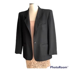 Evan Picone Black Wool Blazer SZ 12